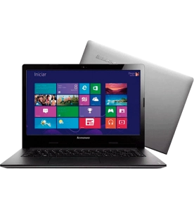 Notebook Lenovo S400-59356721 - Prata - RAM 4GB - HD 500GB - Intel Core i3-3217U - Tela 14" - Windows 8